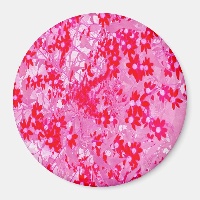 Hübsche Rote Blume Magnet (Vorne)