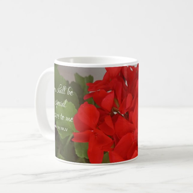 Hübsche Rote Blume Special Kaffeetasse (Vorderseite Links)