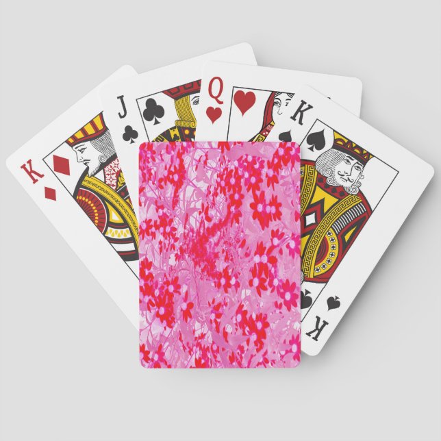 Hübsche Rote Blume Spielkarten (Rückseite)