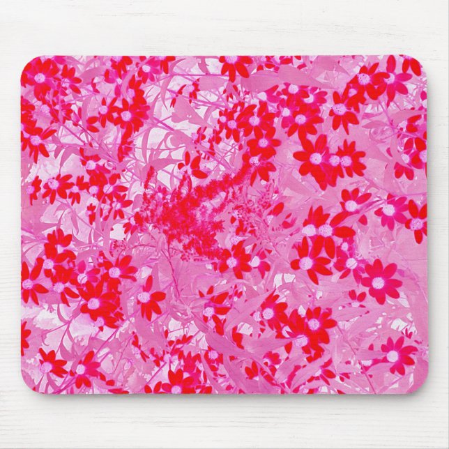 Hübsche rote Blumen Mousepad (Vorne)