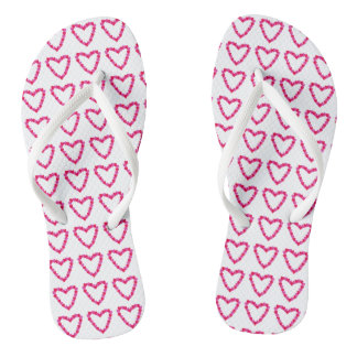 Hübsche rote rosa Herz-im-Herz FlipFlops