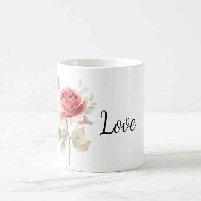 Hübsche rote Rose Kaffeetasse (Mittel)
