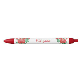 Hübsche Rote Rosen Personalisierter Tintenpatronen Kugelschreiber