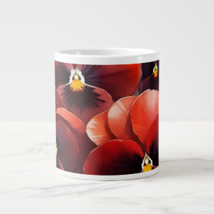 Hübsche rote Stiefmütterchen Aquarellmalerei Jumbo-Tasse