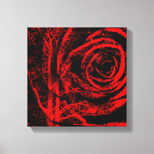 Hübsche, rote und schwarze Rose - Canvas drucken Leinwanddruck