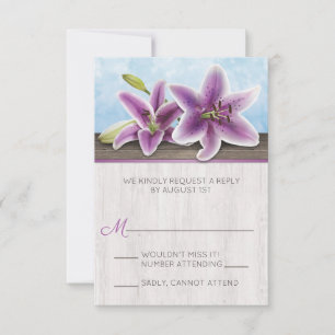 Hübsche RSVP-Karten für Lila Lippen RSVP Karte