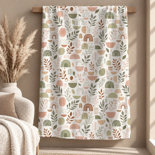 Hübsche Salbei-Beige-Braun-Boho-Regenbogen-Decke Fleecedecke