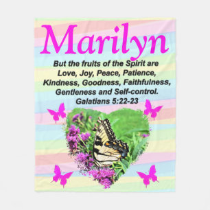 HÜBSCHE SCHALTFLY GALATIANS 5:22 KUSTOM BLANKET FLEECEDECKE