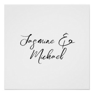 Hübsche Schicke Kalligrafie Namen Hochzeiten Poster