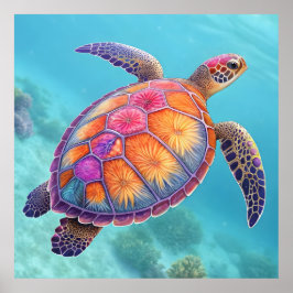 Hübsche Schildkröte Poster
