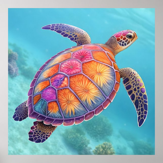 Hübsche Schildkröte Poster (Vorne)