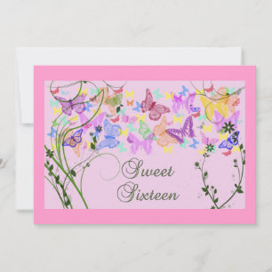 Hübsche Schmetterlinge, Einladung von 16 . Geburts