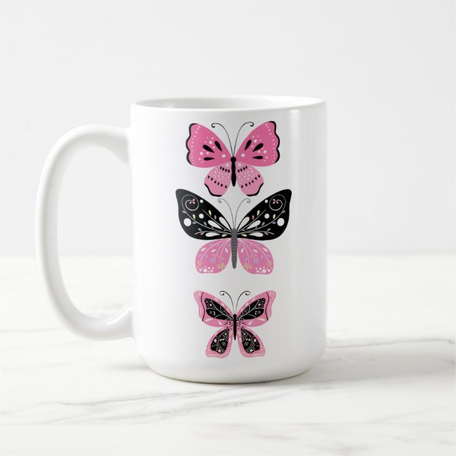 Hübsche Schmetterlinge Kaffeetasse (Links)