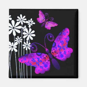 "Hübsche Schmetterlinge" (lila) von Cheryl Daniels Magnet