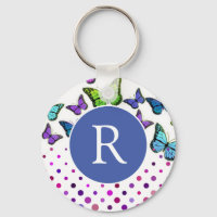Hübsche Schmetterlinge und Dots Monogramm