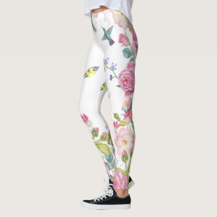 hübsche Schmetterlingsvögel Blume Yogahose Leggings