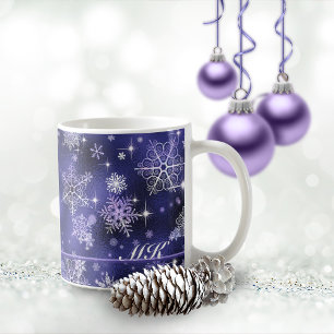 Hübsche Schneeflocken Pattern Violet ID846 Kaffeetasse
