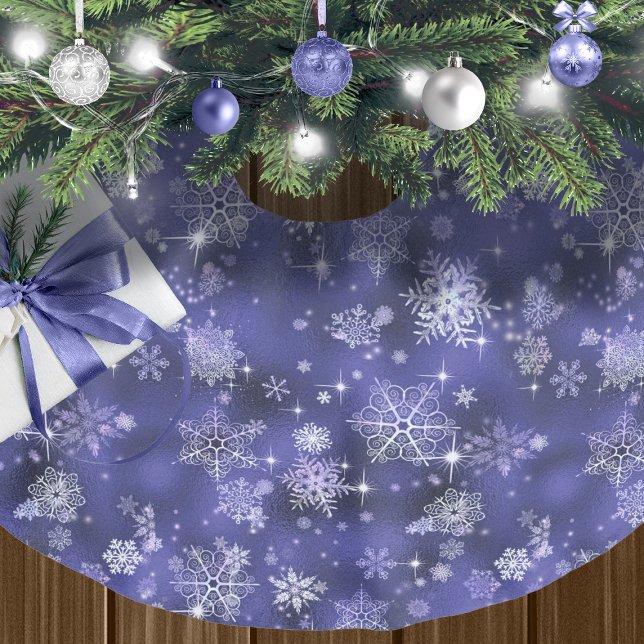 Hübsche Schneeflocken Pattern Violet ID846 Polyester Weihnachtsbaumdecke (Von Creator hochgeladen)