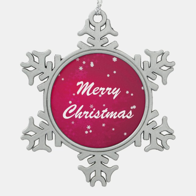 Hübsche Schneeflocken Schneeflocken Zinn-Ornament (Vorderseite)