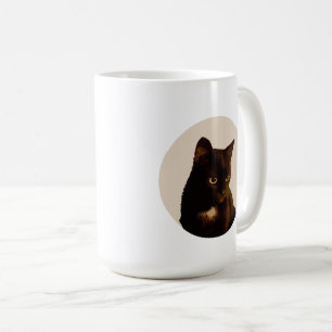 Hübsche schwarze Katzen-Pet, Boho-Stil Zweifarbig Kaffeetasse