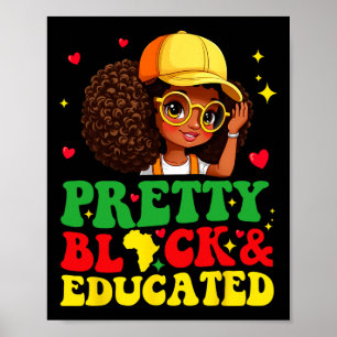 Hübsche schwarze und gebildete Afroamerikanerin fü Poster