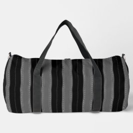HÜBSCHE SCHWARZE UND GRAUE VERTIKALE STREIFEN DUFFLE BAG