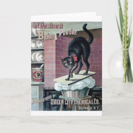 Hübsche Schwarzkatze Vintages Backpulver Poster Karte