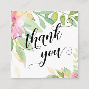 Hübsche Script Typografie Pink Floral Gastgeschenk Begleitkarte