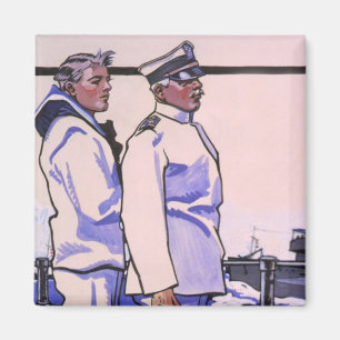 Hübsche Seeleute, Kunst WW1 1917 Magnet
