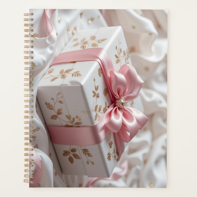 hübsche Seiden-Rosafarbene Geschenkbox Planer (Vorderseite)