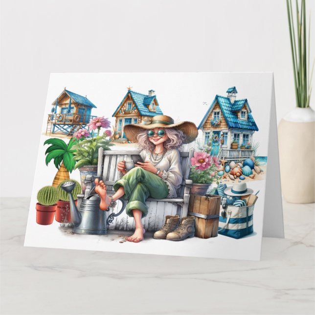 Hübsche Senior Lady - Siehe Inside - Karte (Vorderseite)