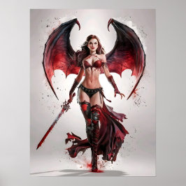 Hübsche Sexy Vampire Warrior Poster Art