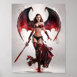 Hübsche Sexy Vampire Warrior Poster Art