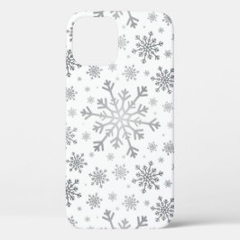 Hübsche Silberschneeflocken auf Winterweiß Case-Mate iPhone Hülle