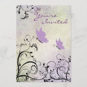 Hübsche Silhouette Butterfly Baby Dusche laden ein Einladung