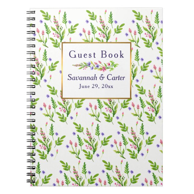 Hübsche Sommerzeit-Blume Hochzeiten Gästebuch Notizblock (Vorderseite)