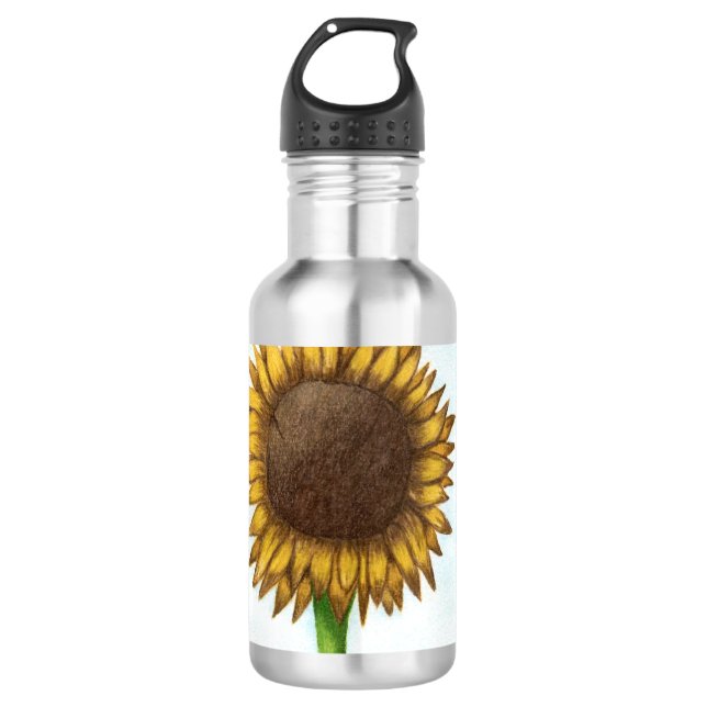 Hübsche Sonnenblume Edelstahlflasche (Vorderseite)