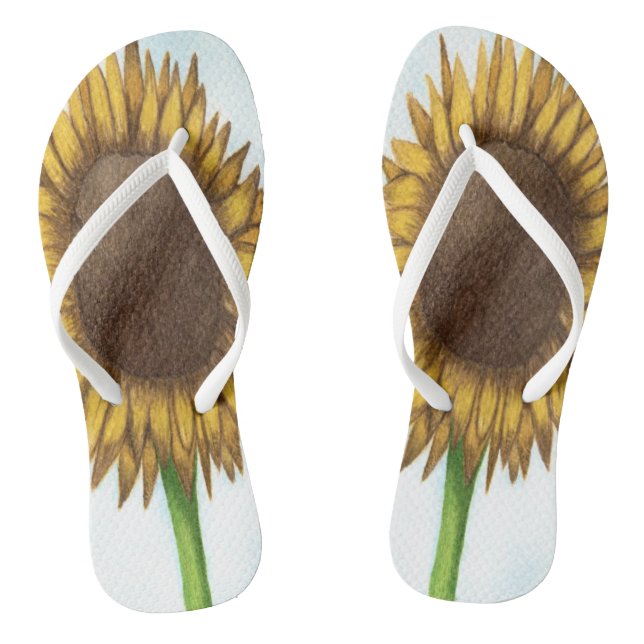 Hübsche Sonnenblume Flip Flops (Fußbett)