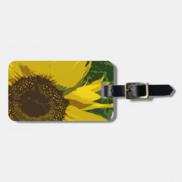 Hübsche Sonnenblume Hellgelbe Petalen Blume Gepäckanhänger