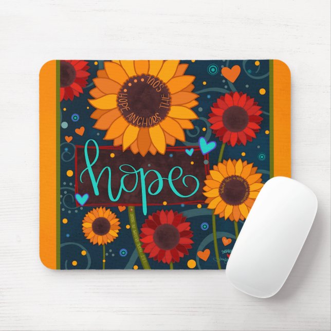 Hübsche Sonnenblume Inspiriere Hoffnung Mousepad (Mit Mouse)