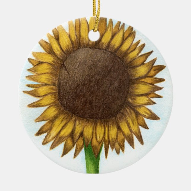 Hübsche Sonnenblume Keramik Ornament (Vorne)