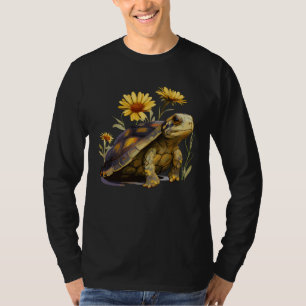 Hübsche Sonnenblume Rotohren-Schmuckschildkröte Wa T-Shirt