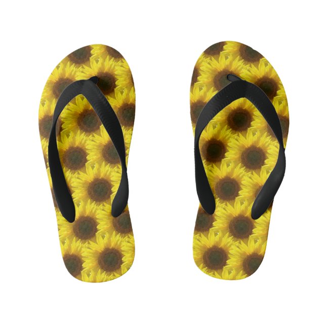 Hübsche Sonnenblumen Flip Flops (Fußbett)