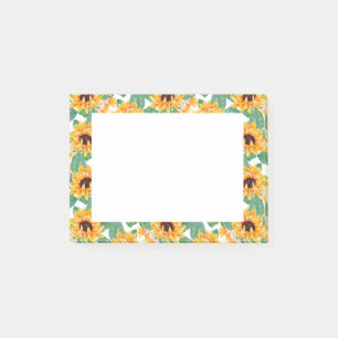 Hübsche Sonnenblumen Gelb und Grün Post-it Klebezettel
