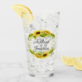 Hübsche Sonnenblumen Glas