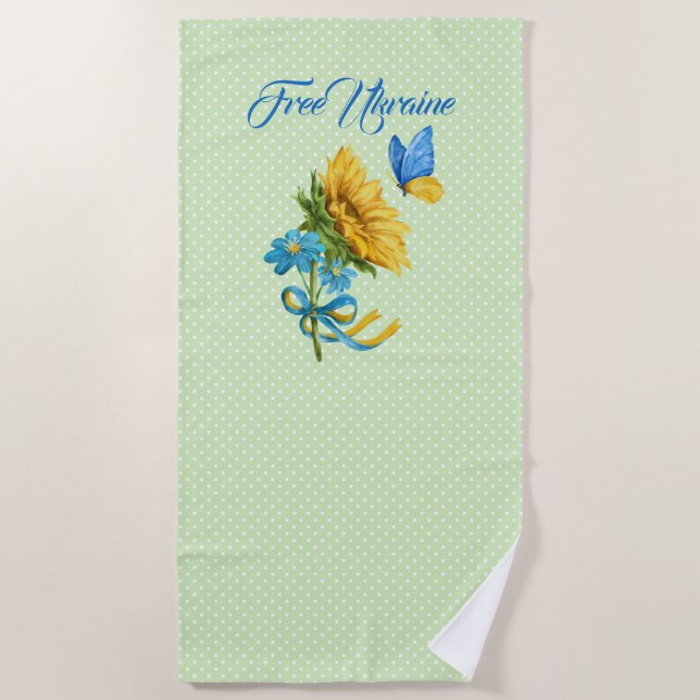 Hübsche Sonnenblumen und Butterfly Ukraine Unterst Strandtuch (Vorderseite)
