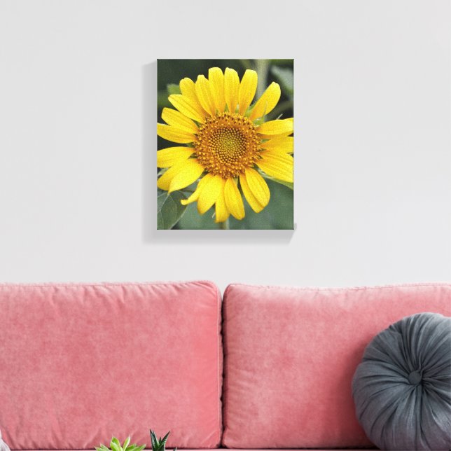 Hübsche Sonnengelbe Sonnenblume 8" x 10" Leinwanddruck (Insitu (Wohnzimmer))