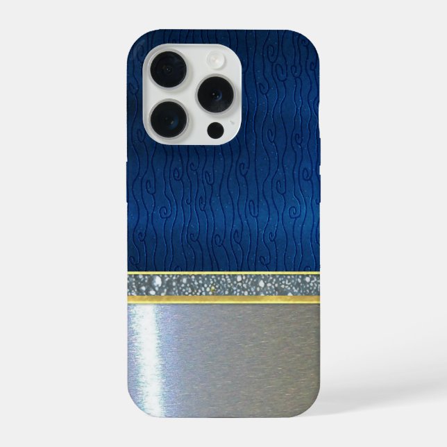 Hübsche Sparkle SilberDesign Hülle iPhone 15 Pro Hülle (Rückseite)