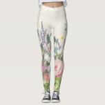 Hübsche Spitzen gestrichen Blumenrosa Peony Wild B Leggings<br><div class="desc">Feminine,  prächtige,  handbemalte Blume in einem wilden,  englischen Hütte Garden Stil gesteckt über einen modernen,  cremefarbenen,  weißen Spitzen Hintergrund. Für die moderne Romantikerin! Art Copyright,  Audrey Jeanne Roberts,  alle Rechte vorbehalten.</div>