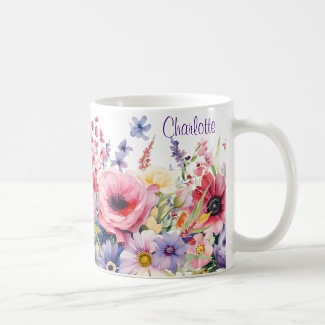Hübsche Springtime-Blume fügen dem Namensgeschenk- Kaffeetasse (Rechts)